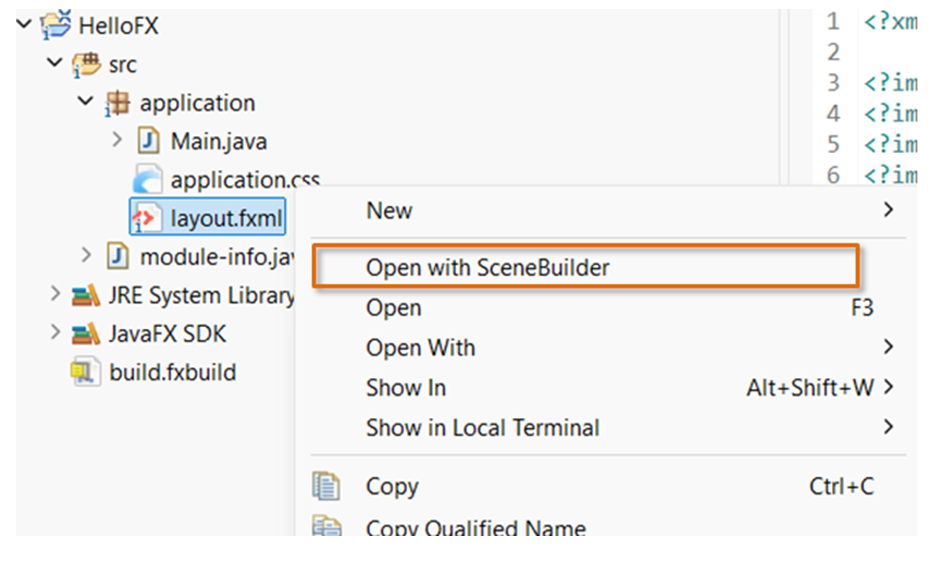 Ouvrir un fichier FXML avec Scene Builder depuis Eclipse